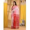  Traditional Bengali Begampuri Handloom Cotton Saree With Blouse Piece(Red White)