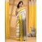  Traditional Bengali Begampuri Handloom Cotton Saree With Blouse Piece(Gray Yellow)