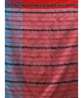 Traditional Bengali Begampuri  Handloom Cotton Saree With Blouse Piece (Blue Red)