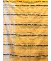 Traditional Bengali Begampuri   Handloom Cotton Saree With Blouse Piece(White Yellow)