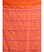 Traditional Bengali Begampuri  Handloom Cotton Saree With Blouse Piece (Pink Orange White)