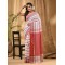 Traditional Bengali Begampuri Handloom Cotton Saree With Blouse Piece (White Black Red)