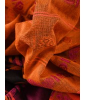 Traditional Bengali Begampuri Handloom Cotton Saree With Blouse Piece(Black Orange)