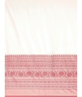  Flower Design Bengamuri Pure Handloom Cotton Saree With Blouse Piece (Red White)