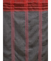  Flower Design Bengamuri Pure Handloom Cotton Saree With Blouse Piece (Gray  Red)