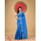 Traditional Pure Handloom Cotton Saree Leaf Woven Design Without Blouse Piece (Blue)