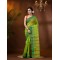 Traditional Bengal Tant Woven Minakari Kolka Design Pure Handloom Cotton Saree Without Blouse Piece(Green)