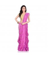 dB Desh Bidesh Women`s Bengal Handloom Tant Soft Dhakai Jamdani Cotton Saree Whole Body Design (Purple)