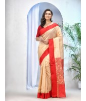 Tant Cotton Saree With Blouse Piece (DBSAREE131218WOBGCL7_Off-white And Red)