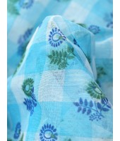  Banphul Print Design Pure Handloom Cotton Saree Without Blouse Piece (Blue)