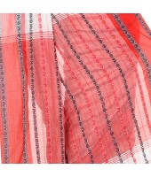 dB DESH BIDESH Women`s Traditional Bengali Begampuri Pure Handloom Cotton Saree With Blouse Piece (White Black Red)