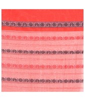 dB DESH BIDESH Women`s Traditional Bengali Begampuri Pure Handloom Cotton Saree With Blouse Piece (White Black Red)