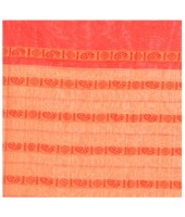 dB DESH BIDESH Women`s Traditional Bengali Begampuri Pure Handloom Cotton Saree With Blouse Piece (Yellow Red)