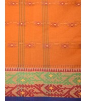 Traditional Tant Pure Handloom Cotton Saree Woven Bi-Color Mina Zari Karat Without Blouse Piece (Burnt Clay Orange)