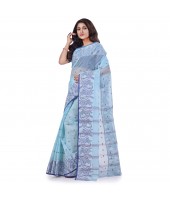 Pure Handloom Cotton Saree(Blue)