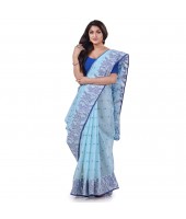 Pure Handloom Cotton Saree(Blue)