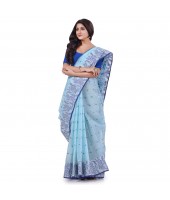 Pure Handloom Cotton Saree(Blue)