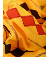 Khesh Pure Cotton Handloom Saree Diamond Designed With Blouse Piece(Yellow)