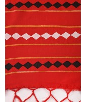 Khesh Pure Cotton Handloom Saree Diamond Designed With Blouse Piece(Red)