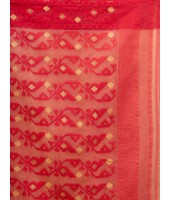  Digital MinaKarat Resham Dhakai jamdani Bengal Pure Cotton Handloom Saree Whole Body Design without Blouse Piece (Off White Red)