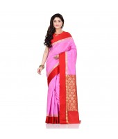 dB DESH BIDESH Women`s Bengal Kanchipuram Art Silk Saree Handmade Whole Body Garad Design With Running Blouse Magenta