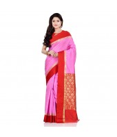 dB DESH BIDESH Women`s Bengal Kanchipuram Art Silk Saree Handmade Whole Body Garad Design With Running Blouse Magenta