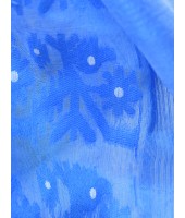  Resham Dhakai Jamdani Cotton Handloom Saree Hajar Buti Design Jamdani Saree (White Blue)