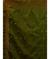 Bengal Cotton Silk Pure Handloom Cotton Saree Kohinoor Work With Blouse Piece(Green)