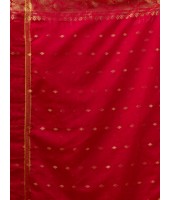 Bengal Cotton Silk Pure Handloom Cotton Saree Kohinoor Work With Blouse Piece (red)