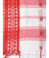 dB DESH BIDESH Women`s Traditional Bengal Handloom Cotton Saree Red Diamond Design With Blouse Piece