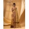 Cotton Handloom Cotton Silk Saree Gulab Work With Blouse Piece (Gold)