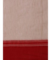 Traditional Bengal Tant Pure Handloom Cotton Saree with Kantha Stitch (Red-White) - Durga Puja Collection