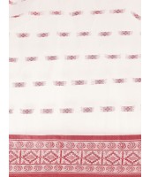 Bengal Tant Woven Lal Paar Sada Design Cotton Saree (Red-White) - Durga Puja Collection