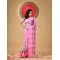  Madhabilata Print Design Pure Handloom Cotton Saree Without Blouse Piece (Pink)