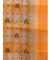 Madhabilata Print Design Pure Handloom Cotton Saree Without Blouse Piece (Yellow)