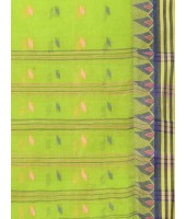  Handloom Cotton Saree Mina Pyramid Woven Designer Without Blouse Piece (Green)