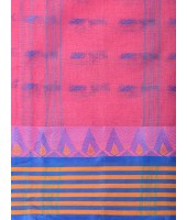  Handloom Cotton Saree Mina Pyramid Woven Designer Without Blouse Piece (Pink)