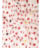 Handloom Soft Moti Dhakai Jamdani Pure Cotton Saree (White-Red) with Whole Body Design - Durga Puja Collection