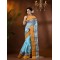  Handloom Cotton Saree Padmakshi Woven Designer Without Blouse Piece (Light Blue)