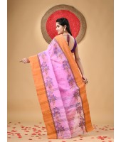 Cotton Saree Padmakshi Woven Designer Without Blouse Piece (Pink)