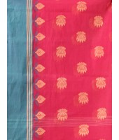 Traditional Pure Handloom Cotton Saree Padmo Woven Design Without Blouse Piece (Red)