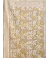 Rangabati Resham Dhakai Jamdani Pure Cotton Handloom Saree without Blouse Piece (Off White)