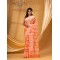  Rangabati Resham Dhakai Jamdani Bengal Pure Cotton Handloom Saree without Blouse Piece (Orange)