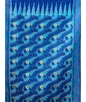 Tamarind Leaf Resham Dhakai Jamdani Pure Cotton Handloom Saree Whole Body Design without Blouse Piece(Pink Blue)