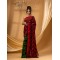 Tamarind Leaf Resham Dhakai Jamdani Bengal Pure Cotton Handloom Saree Whole Body Design without Blouse Piece(Red Green)