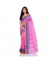 dB DESH BIDESH Women`s Traditional Pure Cotton Handloom Saree Woven Tilak Designer Without Blouse Piece