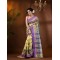 Tree Print Design Pure Handloom Cotton Saree Without Blouse Piece (Purple)