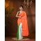 Cotton Handloom Jamdani Saree With Blouse Piece (Tri Color Orange White Green)