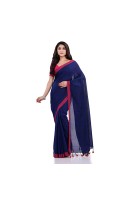 DESH BIDESH Women`s Handloom Pure Cotton Saree Abhiprithi Design Without Blouse Piece( Blue)