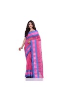 DESH BIDESH Women`s Traditional Tant Pure Handloom Cotton Saree Woven Kamal kolka Designer Without Blouse Piece (Pink)